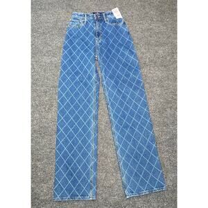 NWT Hollister Ultra High Rise Dad Jean Blue Women's Size 00R 21x31